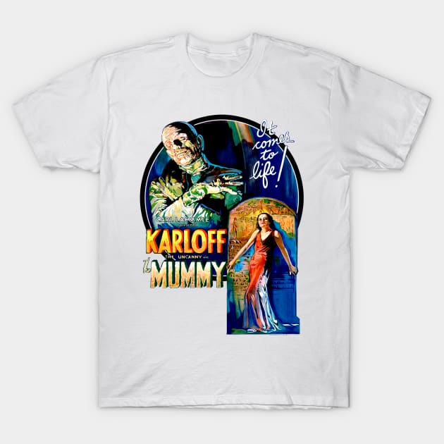 The Mummy Classic Movie Boris Karloff T-Shirt by Joaddo